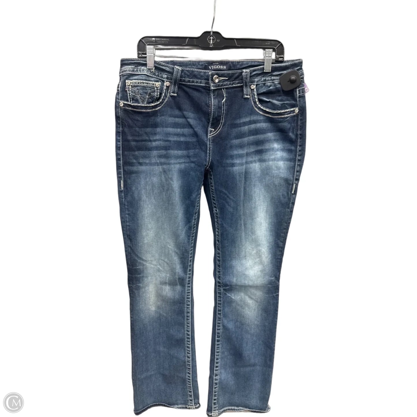 Jeans Boot Cut By Vigoss In Blue Denim, Size: 14