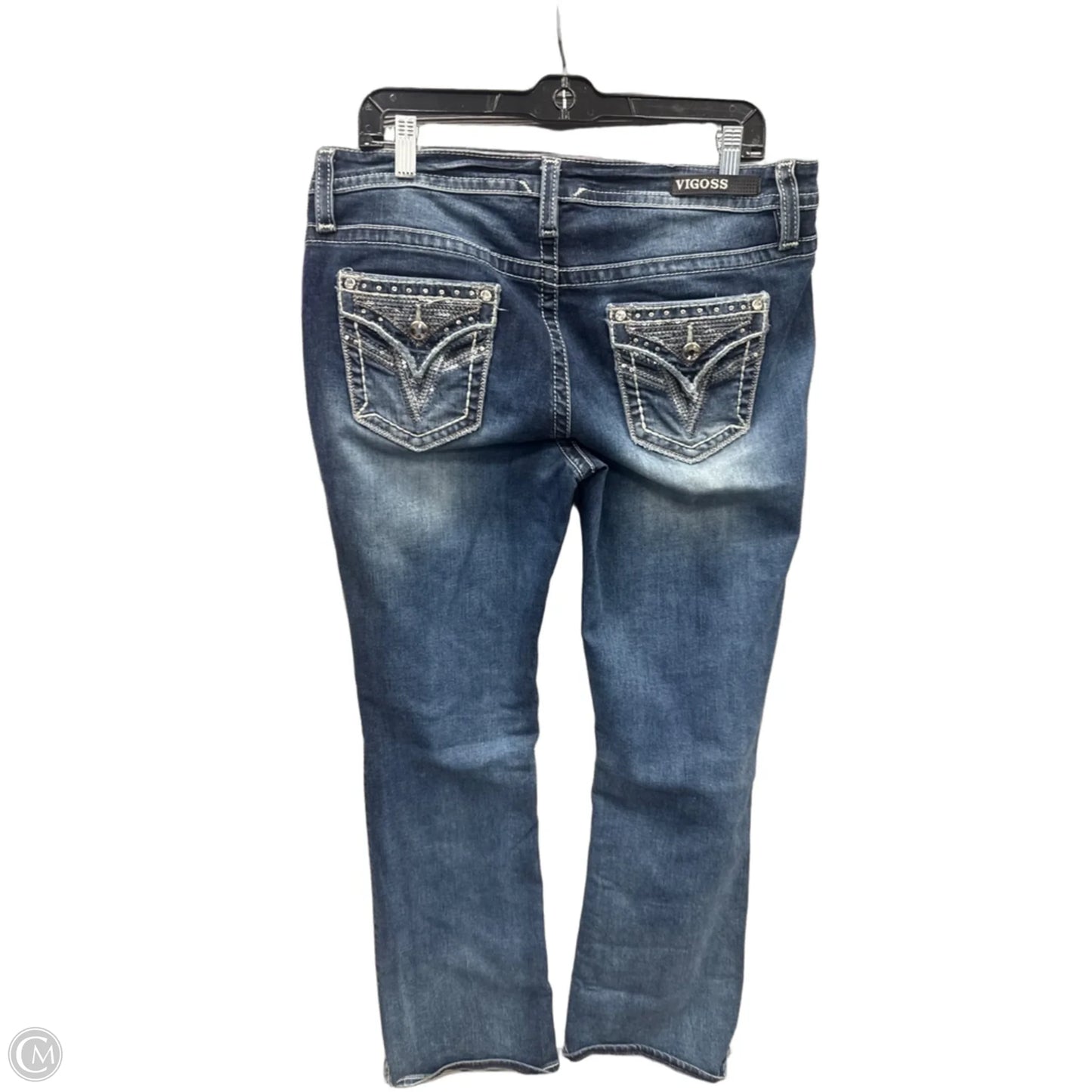 Jeans Boot Cut By Vigoss In Blue Denim, Size: 14