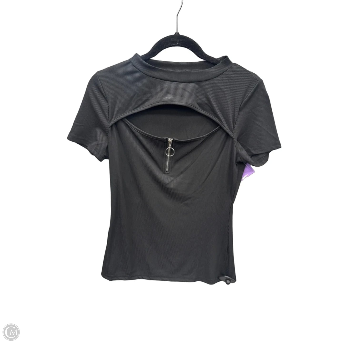 Top Short Sleeve By Clothes Mentor In Black, Size: L