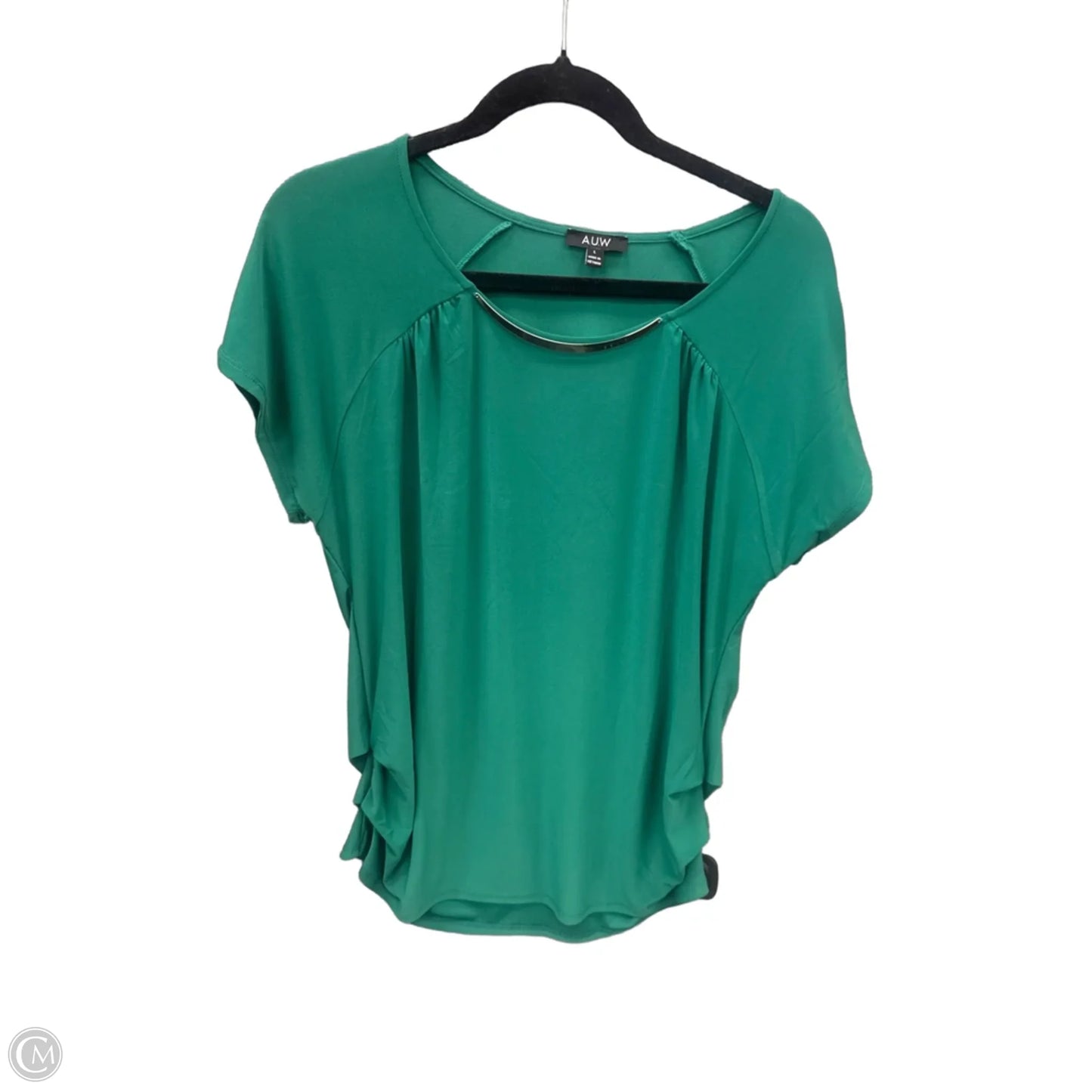 Top Short Sleeve By Auw In Green, Size: L
