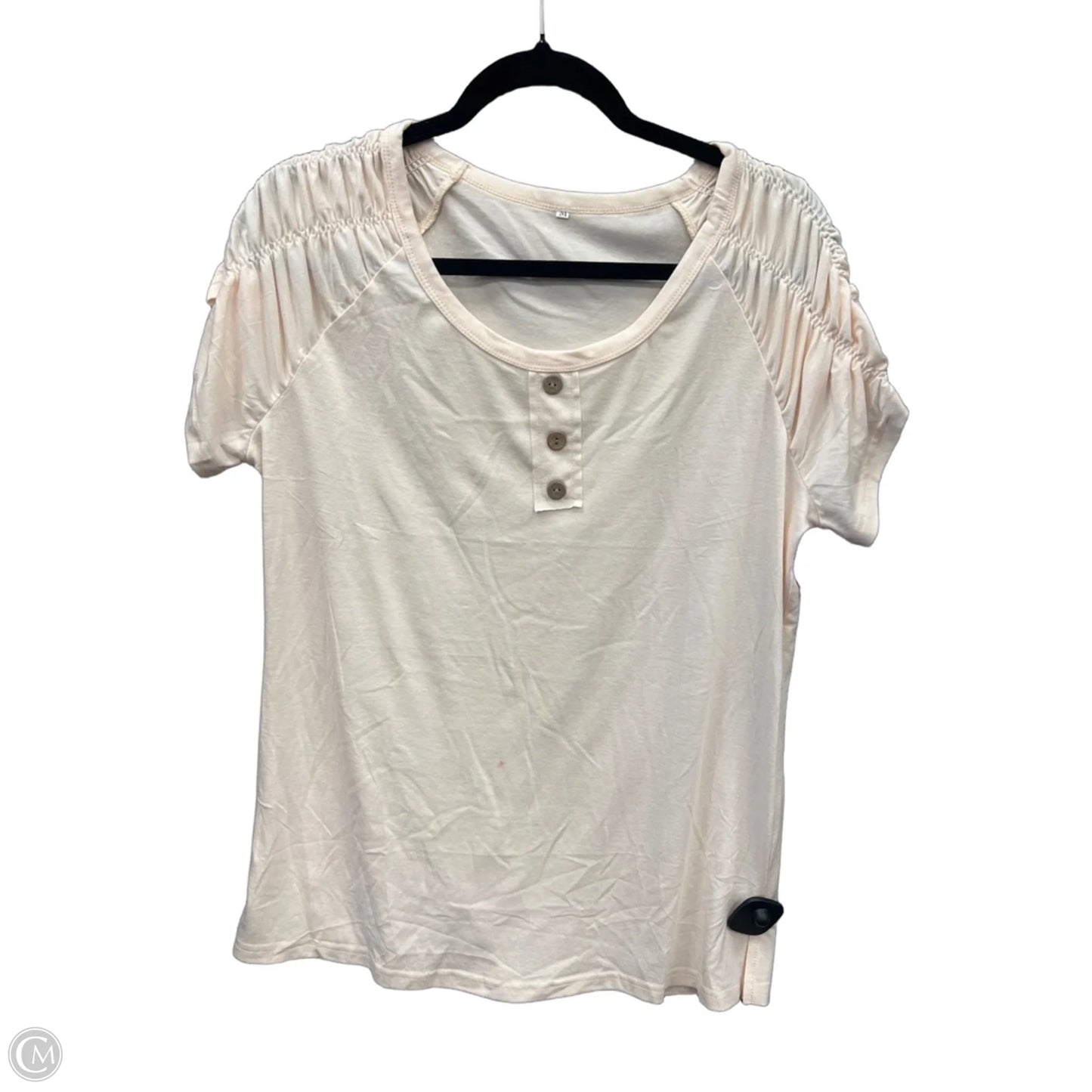 Top Short Sleeve By Clothes Mentor In Cream, Size: M