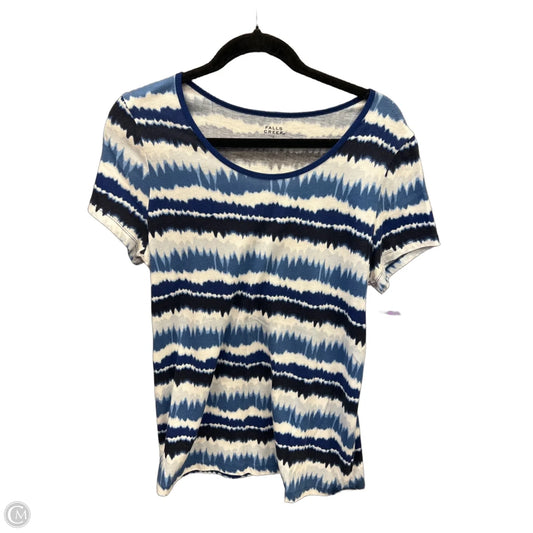 Top Short Sleeve By Falls Creek In Blue & White, Size: L