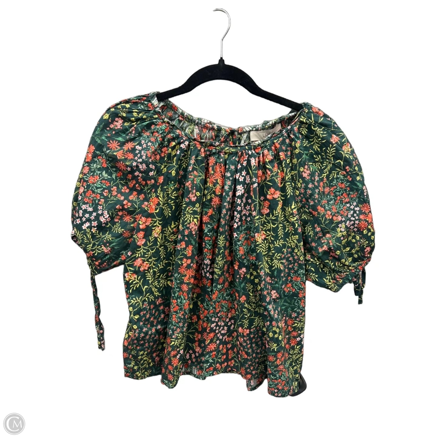 Blouse Short Sleeve By Loft In Green, Size: M