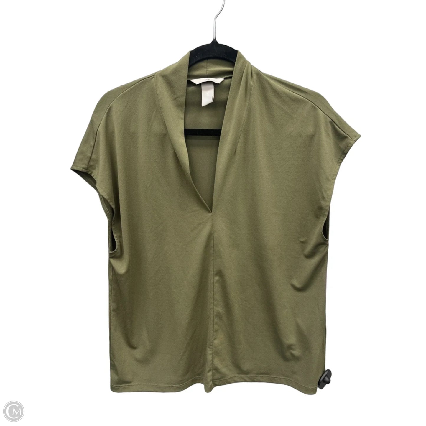 Top Short Sleeve By H&m In Green, Size: M