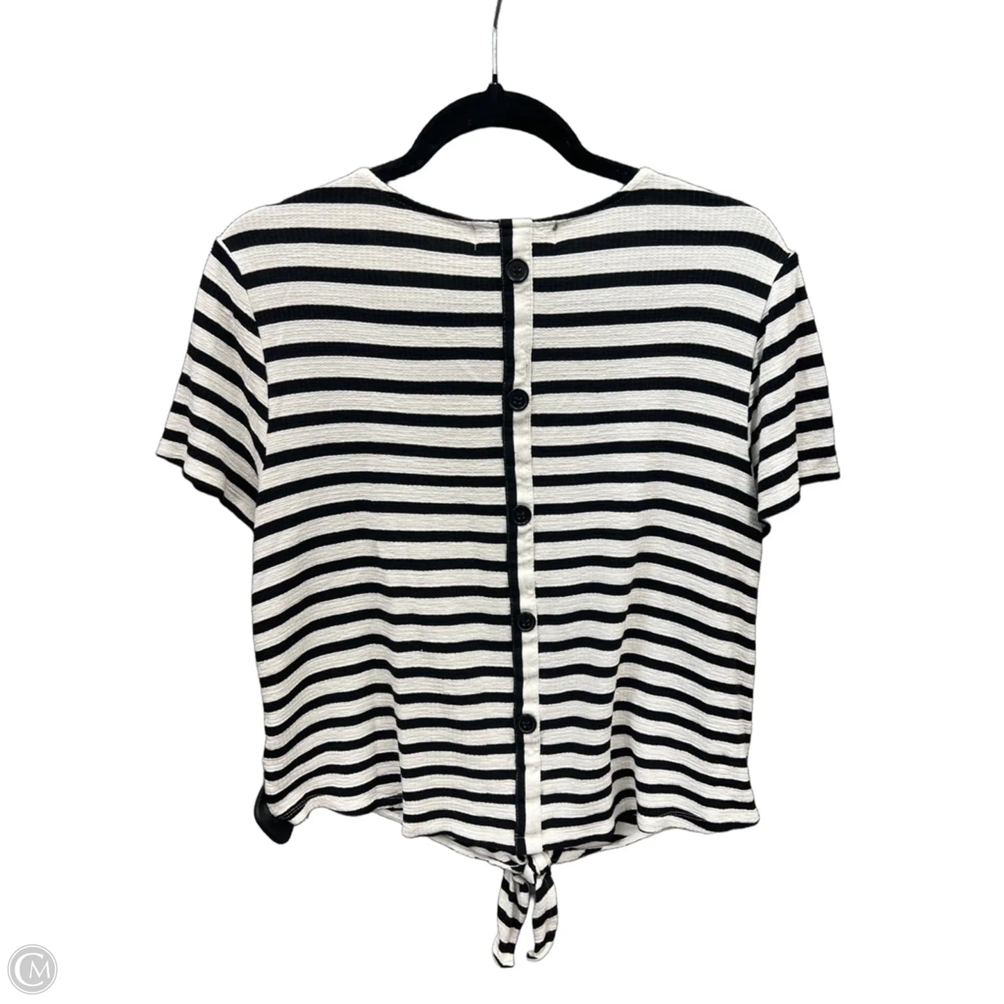 Top Short Sleeve By Marled In Striped Pattern, Size: M