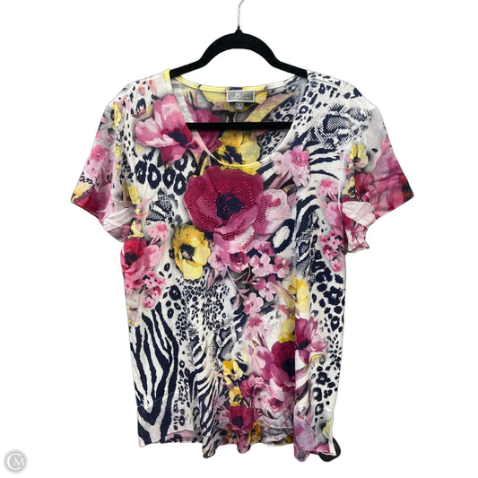 Top Short Sleeve By Jm Collections In Multi-colored, Size: L