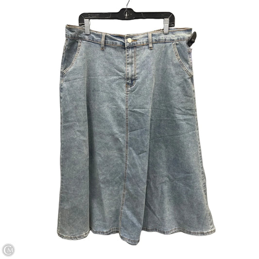 Skirt Midi By Clothes Mentor In Blue Denim, Size: 20
