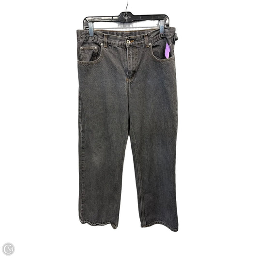 Jeans Straight By Faded Glory In Black Denim, Size: 16