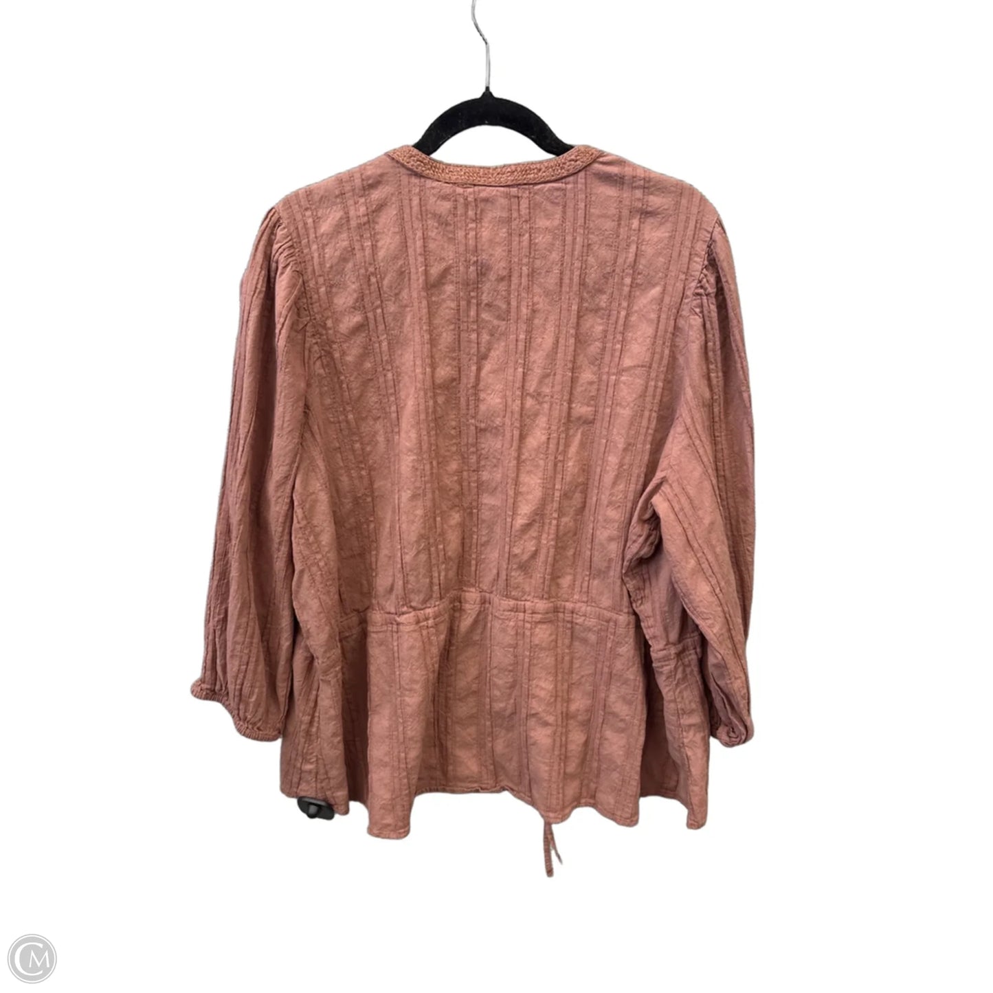 Top Long Sleeve By Falls Creek In Brown, Size: 2x