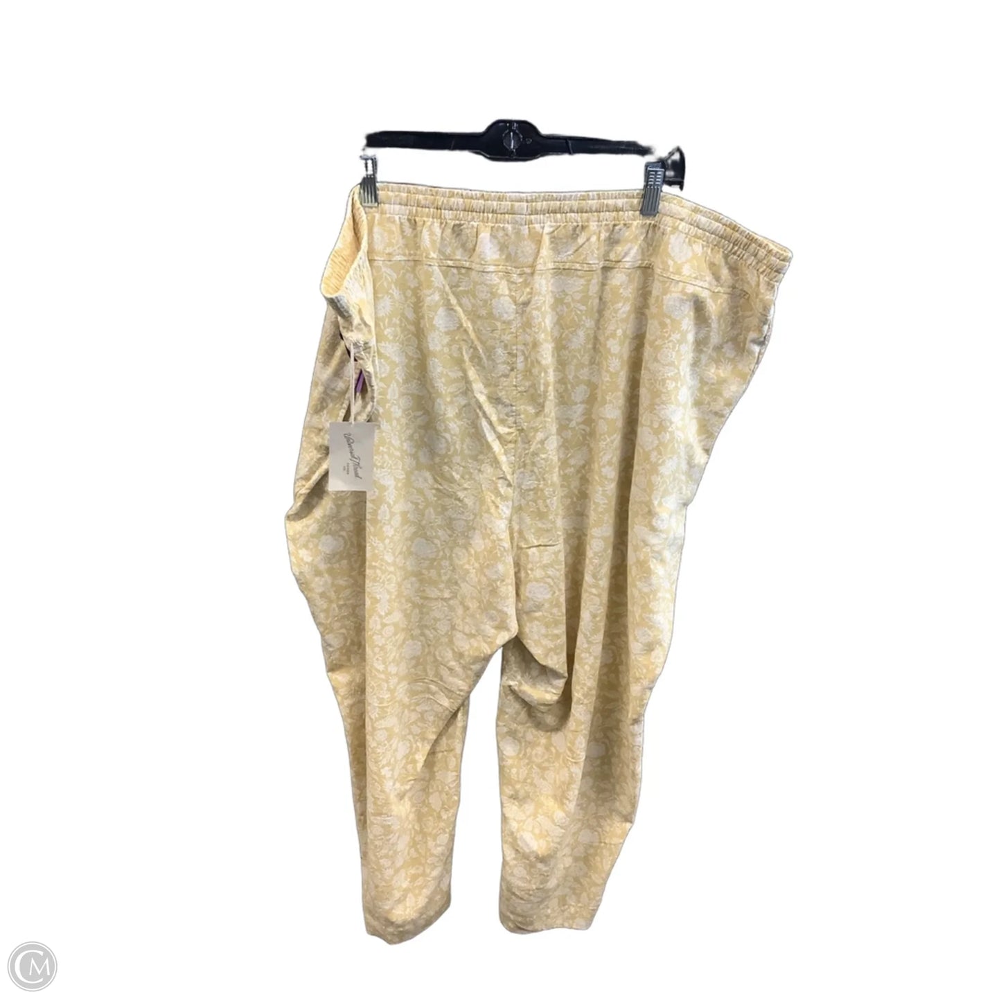 Pants Linen By Universal Thread In White & Yellow, Size: 22