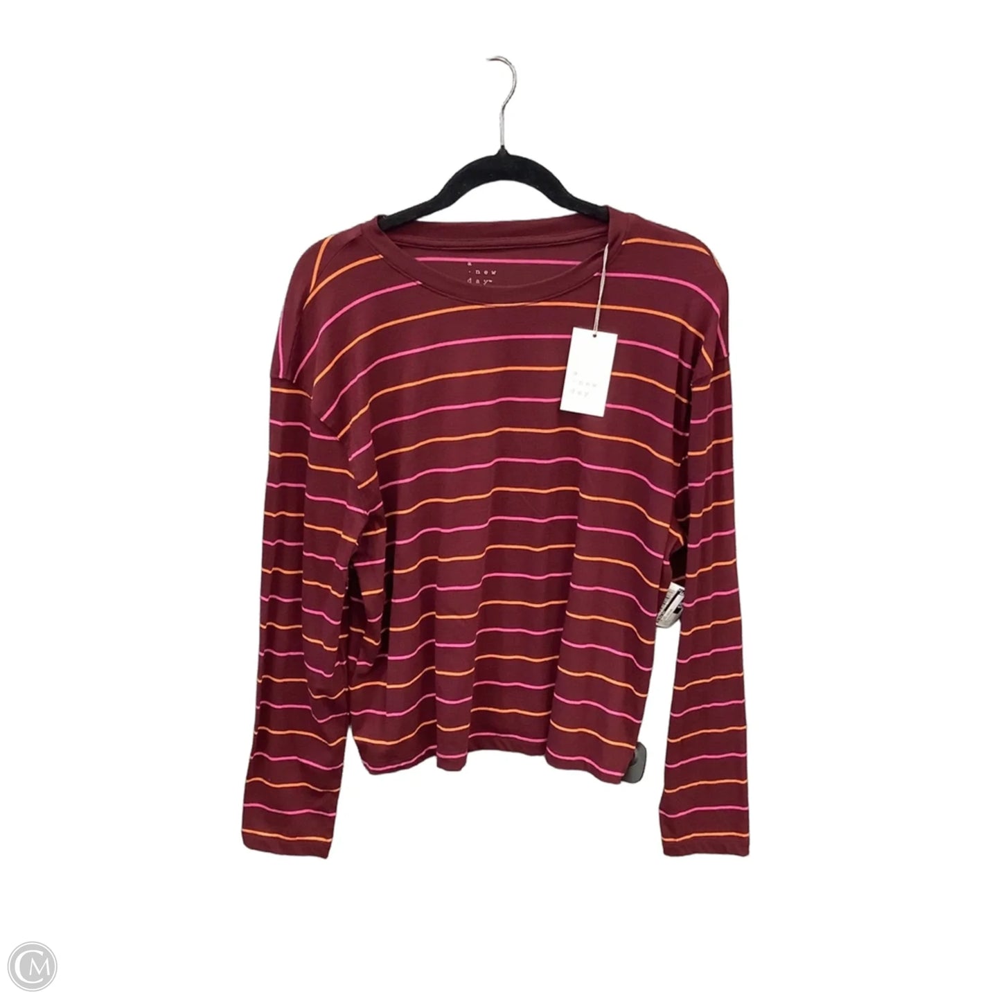 Top Long Sleeve By A New Day In Striped Pattern, Size: L