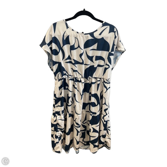 Dress Casual Midi By Emery Rose In Blue & Cream, Size: 2x