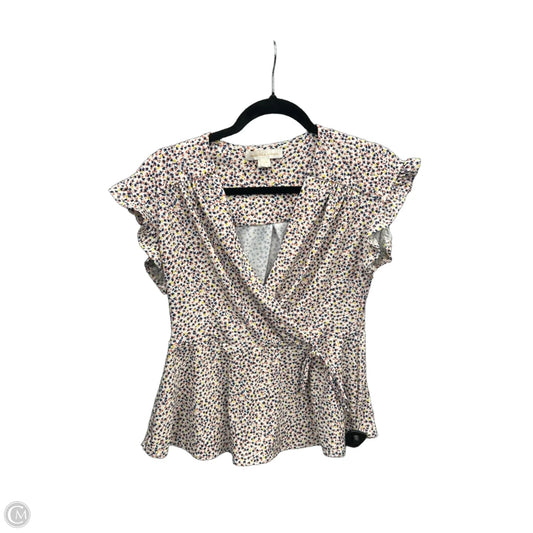 Top Short Sleeve By Monteau In Floral Print, Size: L