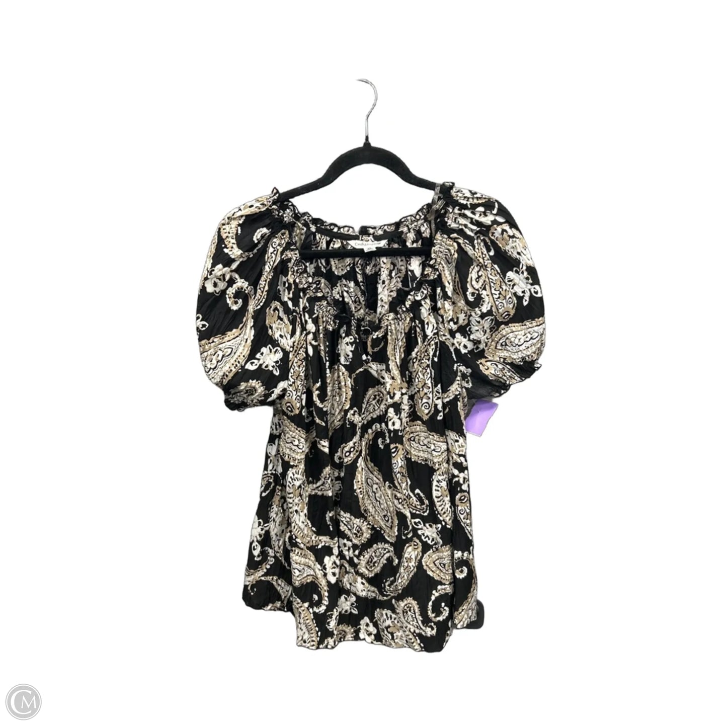 Top Short Sleeve By Croft And Barrow In Black & Cream, Size: Xl