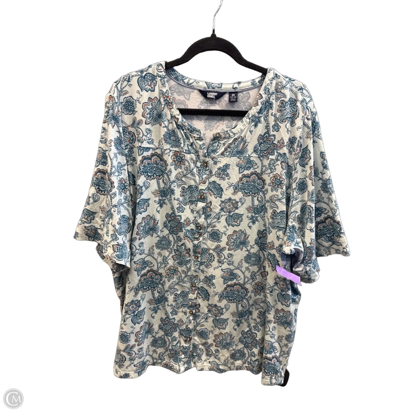 Top Short Sleeve By Lands End In Blue, Size: 3x