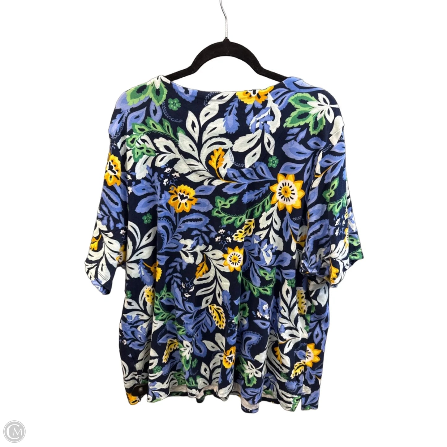 Top Short Sleeve By Croft And Barrow In Navy, Size: 3x