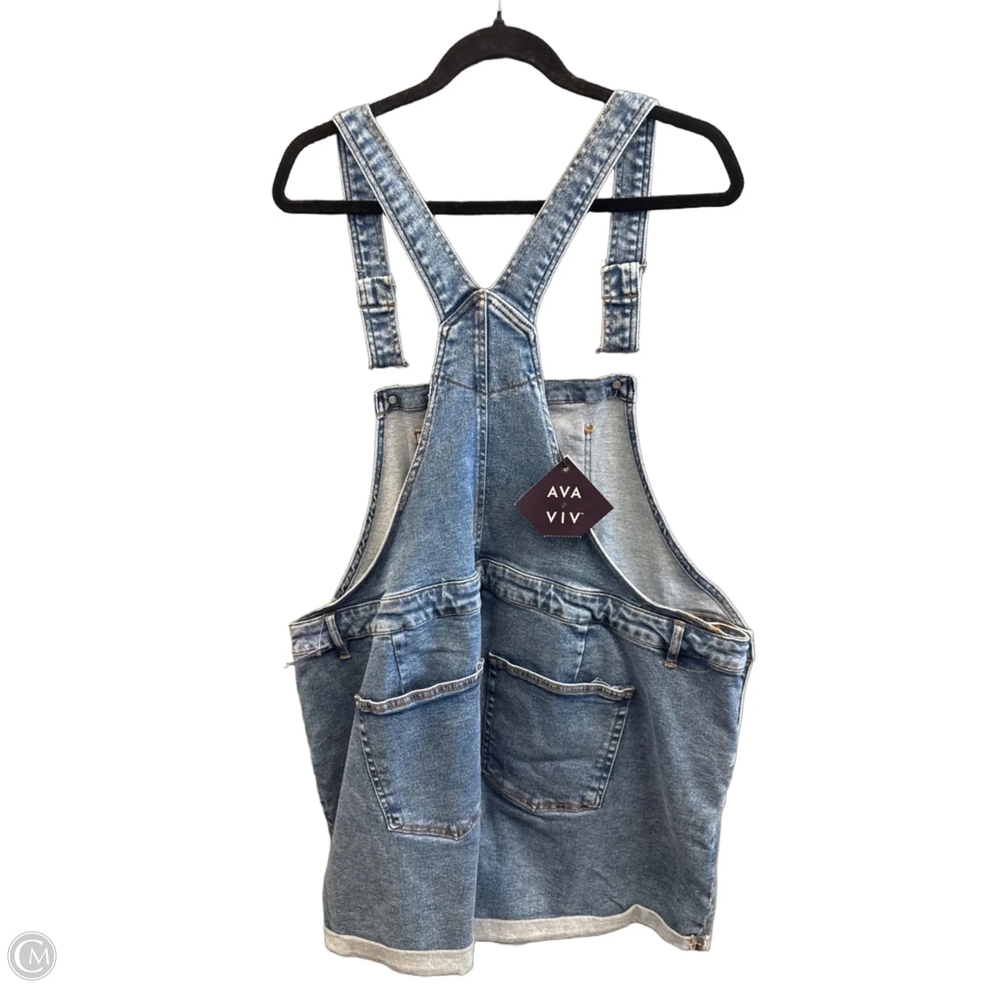 Shortalls By Ava & Viv In Blue Denim, Size: 22