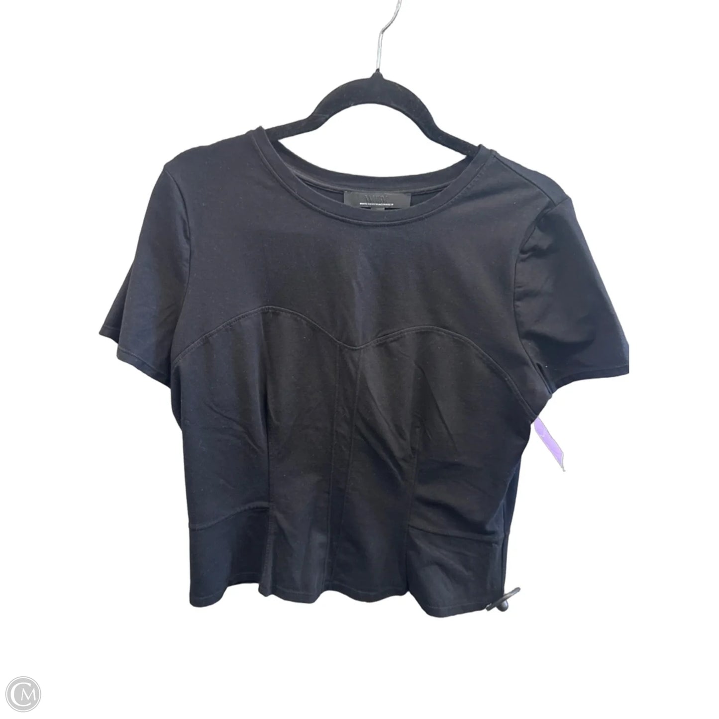 Top Short Sleeve By White House Black Market In Black, Size: L