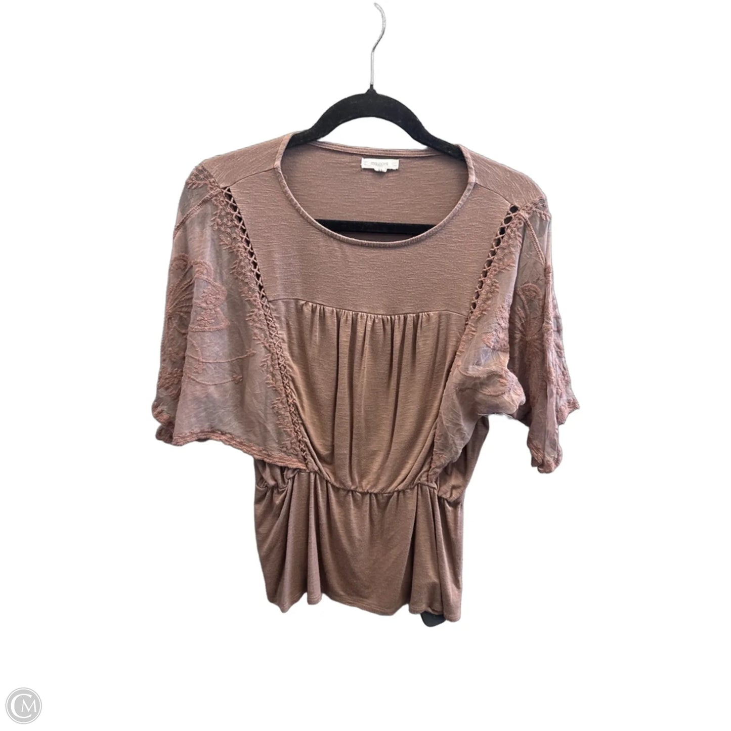 Top Short Sleeve By Maurices In Brown, Size: S