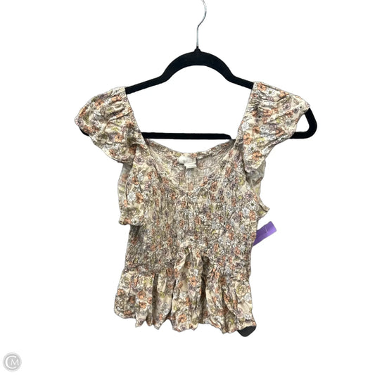 Blouse Short Sleeve By Japna In Floral Print, Size: S