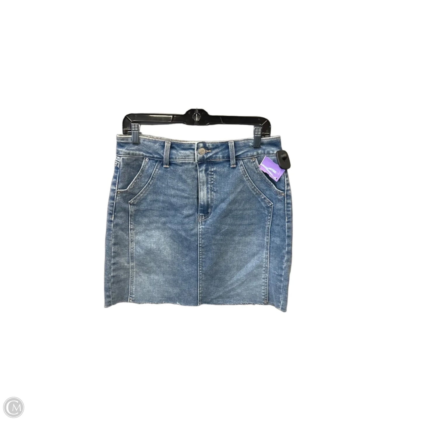 Skirt Midi By Time And Tru In Blue Denim, Size: 10