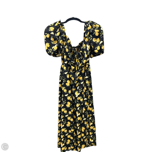 Dress Casual Midi By Cider In Black & Yellow, Size: Xl