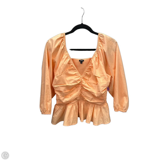 Blouse 3/4 Sleeve By Express In Orange, Size: L