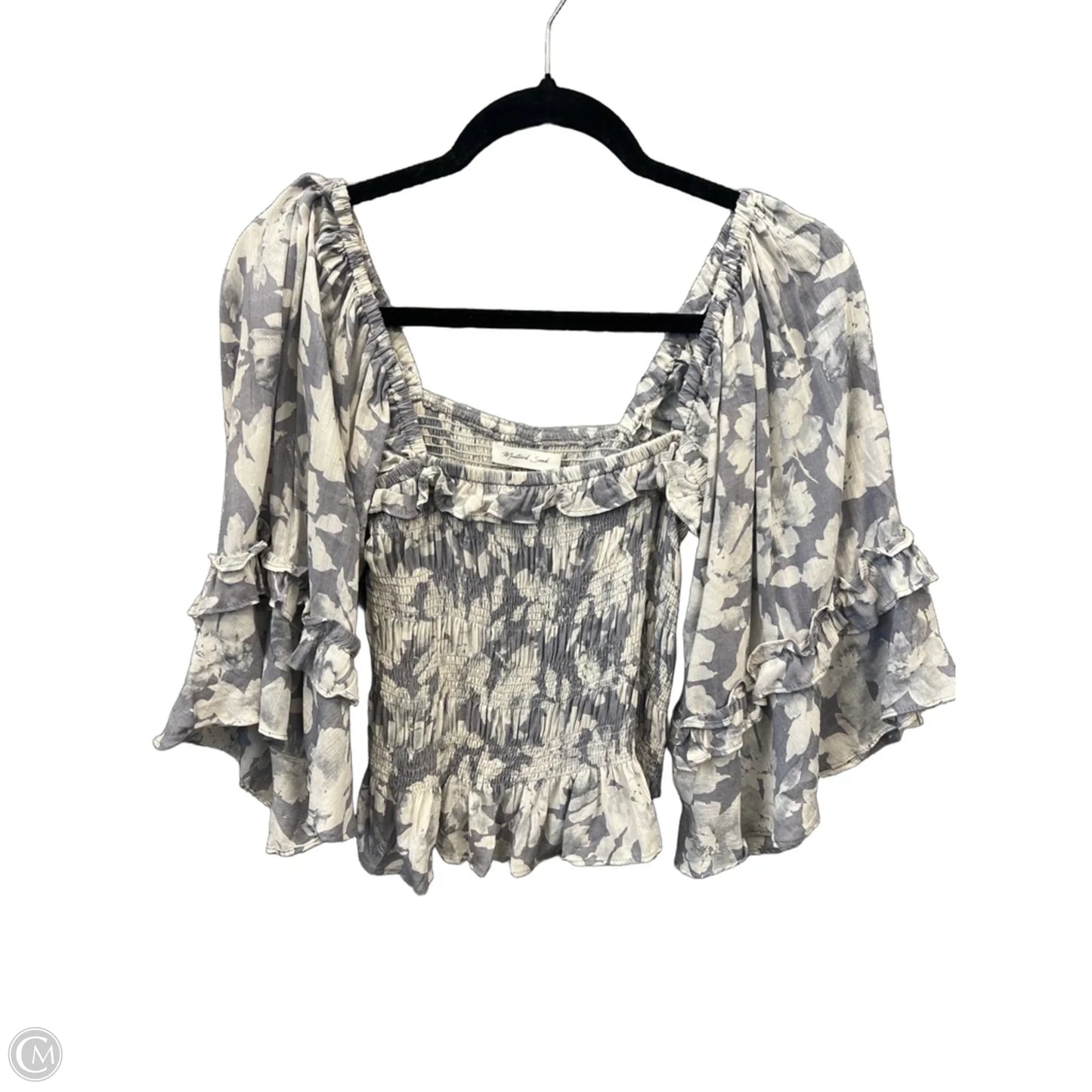 Blouse 3/4 Sleeve By Mustard Seed In Grey, Size: M