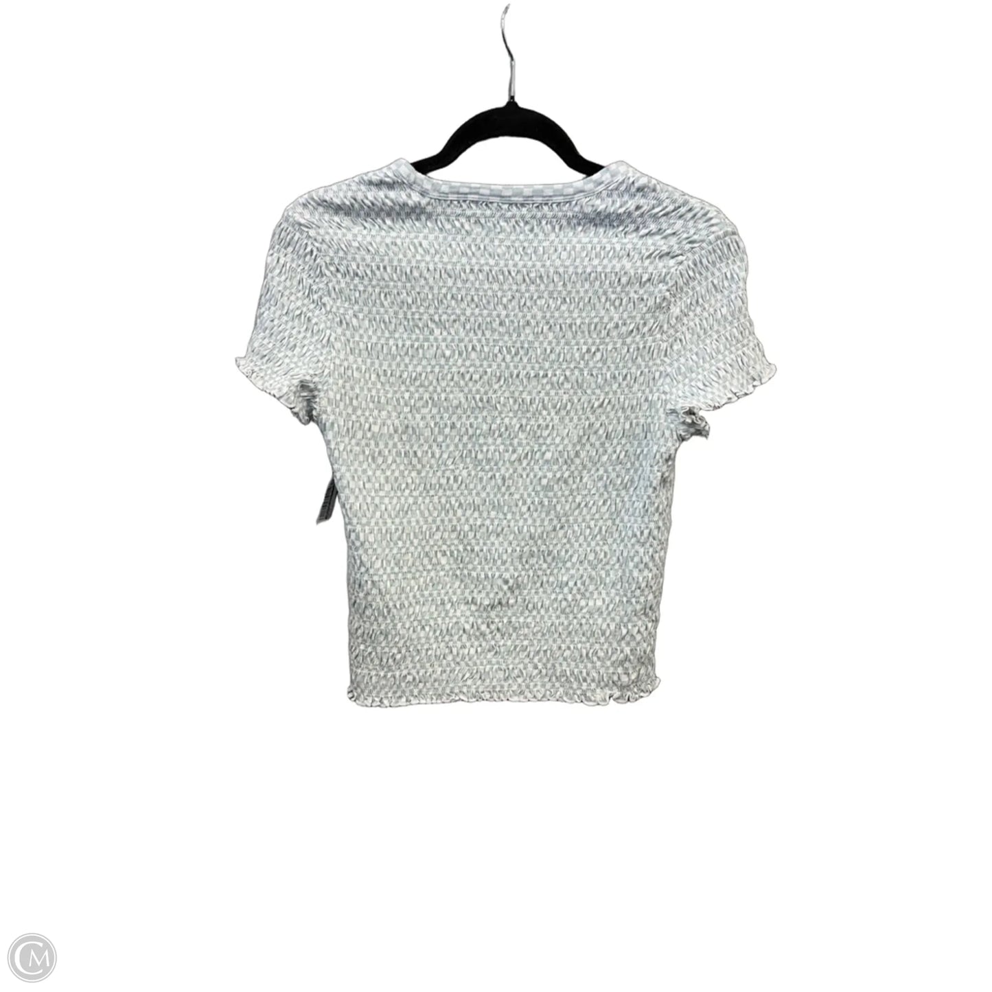 Top Short Sleeve By American Eagle In Blue & White, Size: L