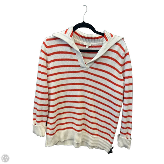 Sweater By Talbots In Orange & White, Size: S