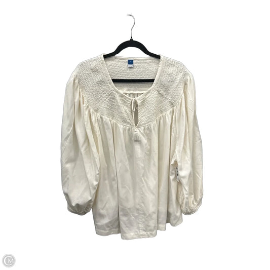 Top Long Sleeve By Old Navy In Cream, Size: 3x