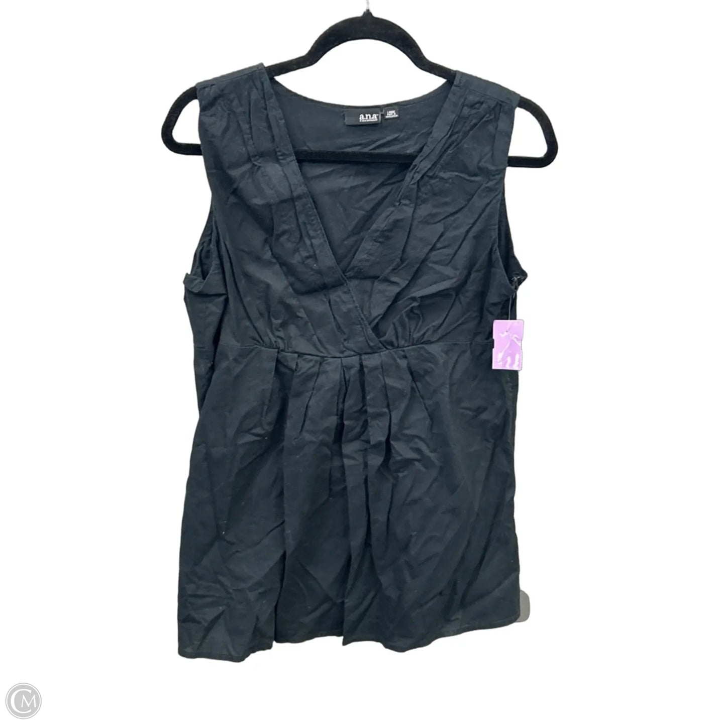 Top Sleeveless By Ana In Black, Size: L