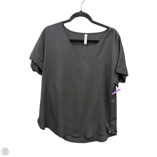 Top Short Sleeve By Zenana In Black, Size: L