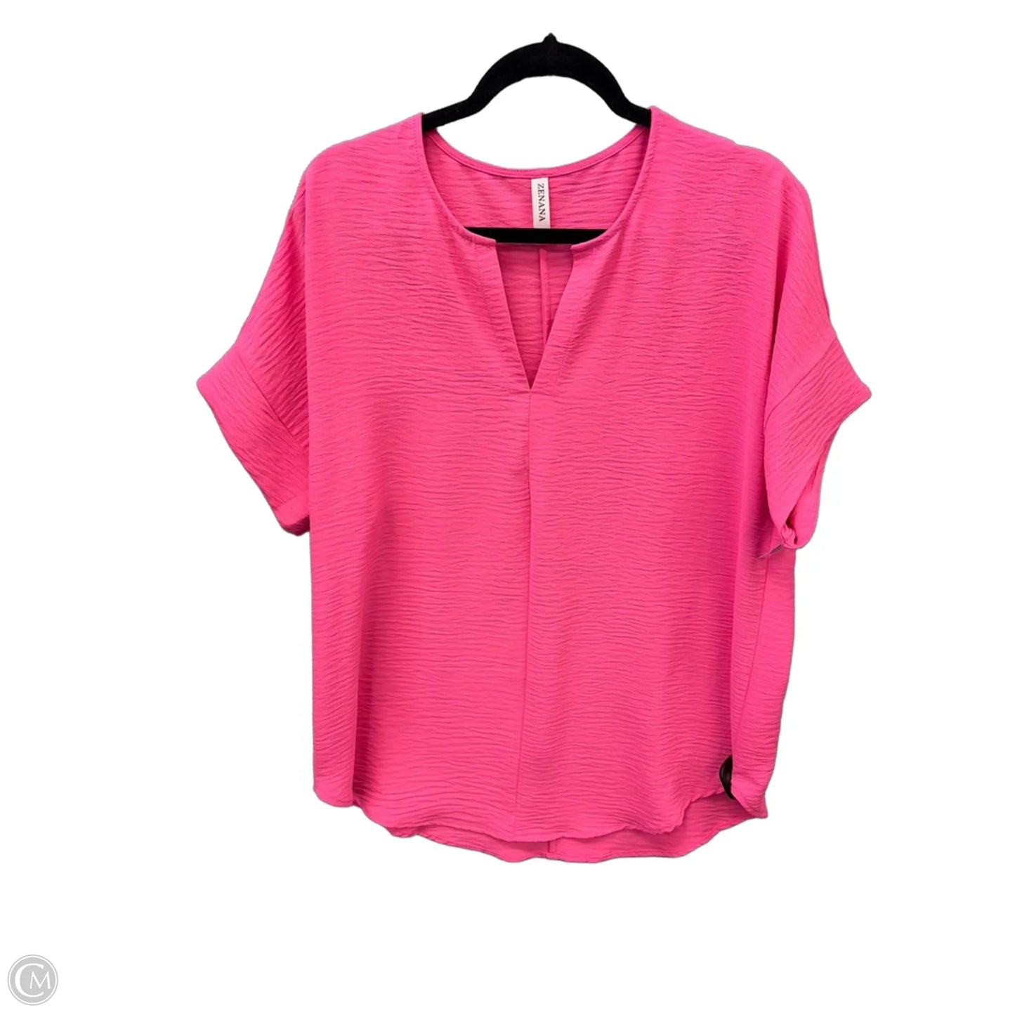 Top Short Sleeve By Zenana In Pink, Size: M