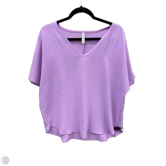 Top Short Sleeve By Zenana In Purple, Size: M
