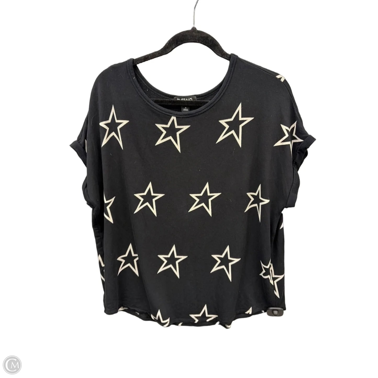 Top Short Sleeve By Buffalo David Bitton In Black & White, Size: M