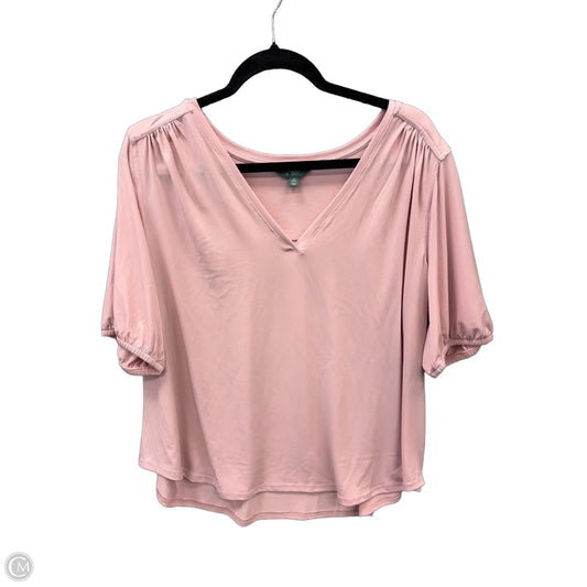 Top Short Sleeve By Terra & Sky In Pink, Size: Xl