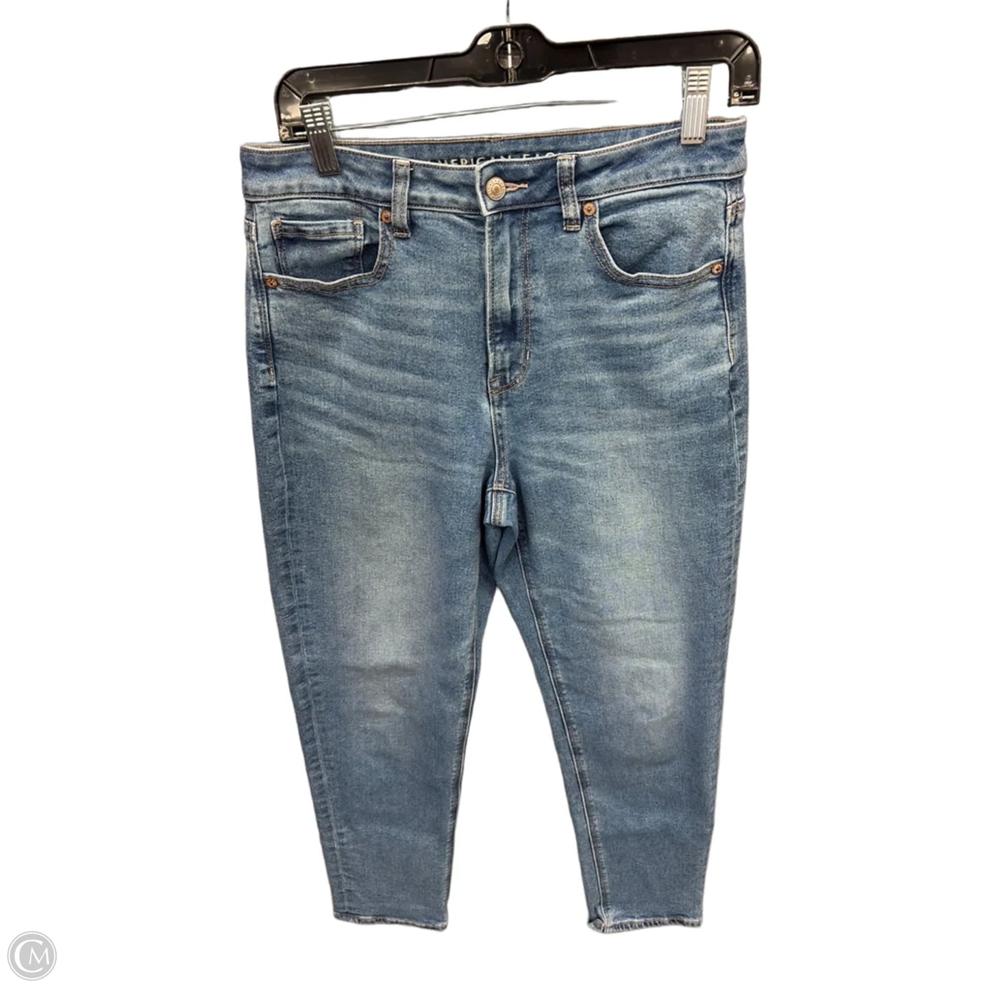 Jeans Skinny By American Eagle In Blue Denim, Size: 4