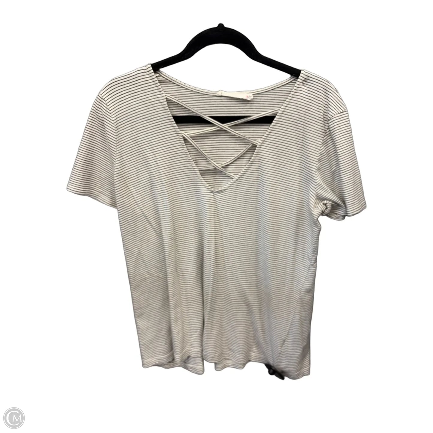 Top Short Sleeve By Lush In Striped Pattern, Size: M