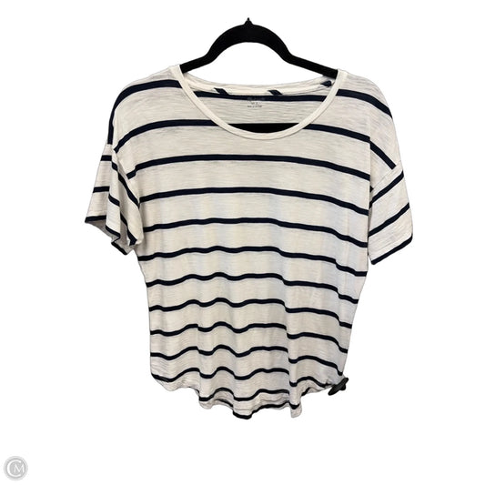 Top Short Sleeve By Madewell In Striped Pattern, Size: L