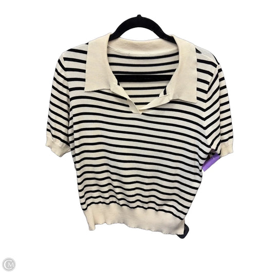 Top Short Sleeve By Dazy In Striped Pattern, Size: L