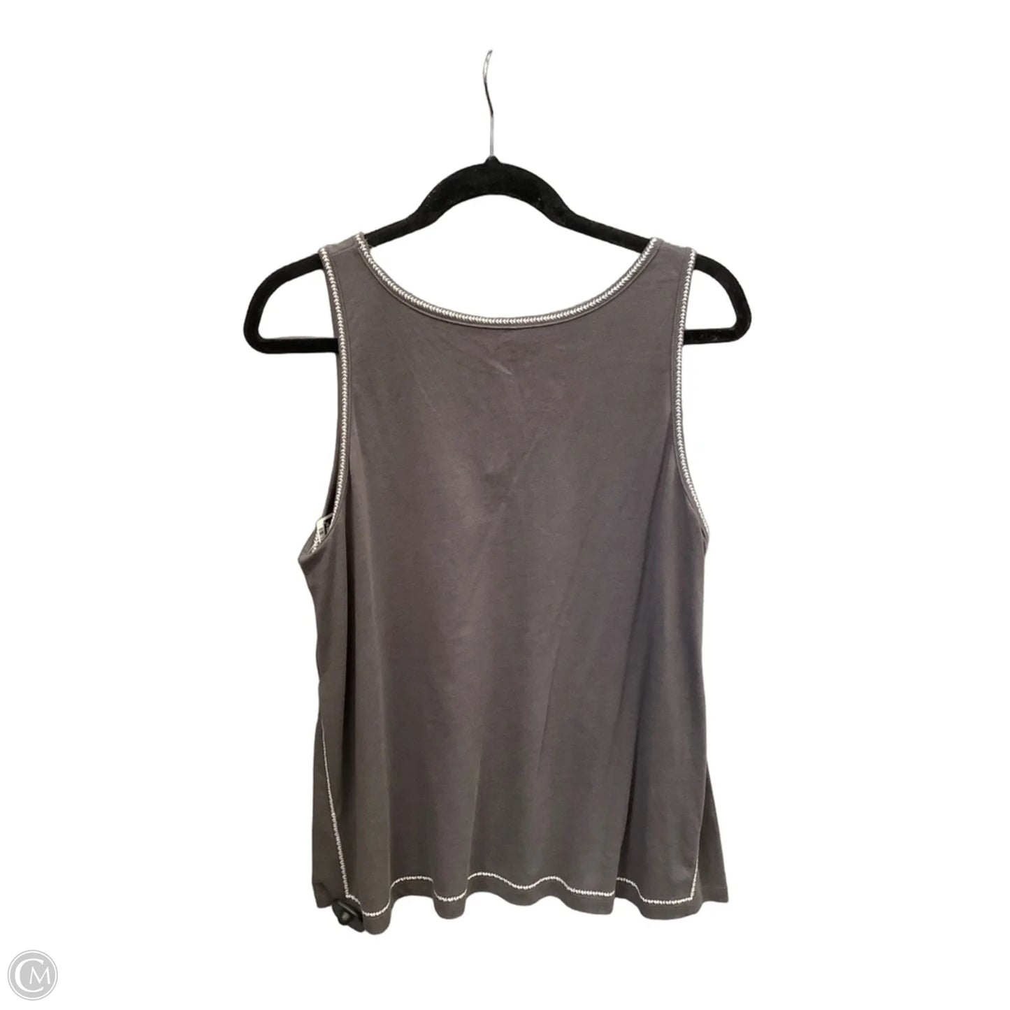 Top Sleeveless By Garnet Hill In Grey, Size: L
