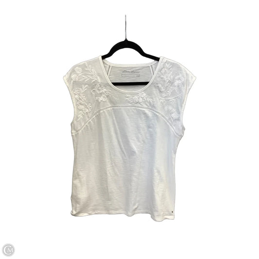 Top Sleeveless By Eddie Bauer In White, Size: L