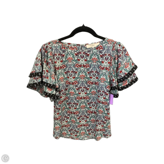 Top Short Sleeve By Loft In Blue & Red, Size: S