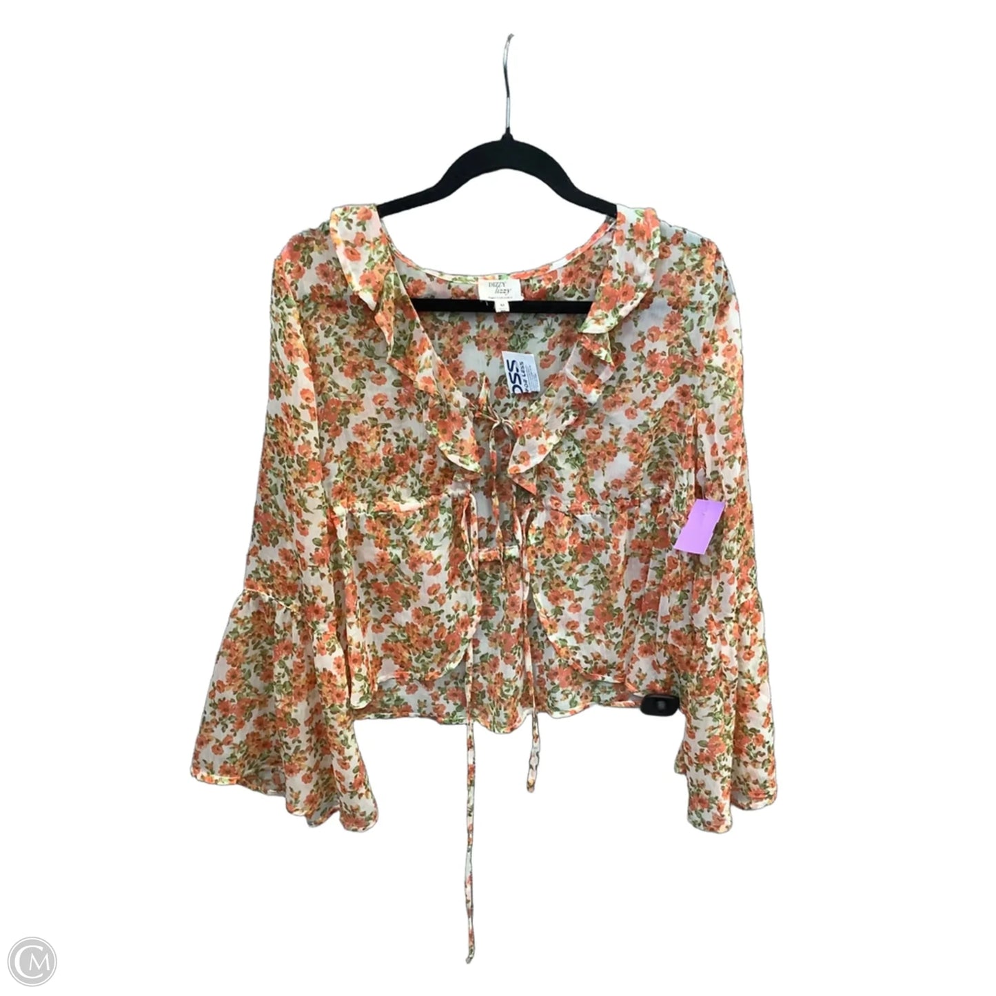 Top Long Sleeve By Clothes Mentor In Orange, Size: M
