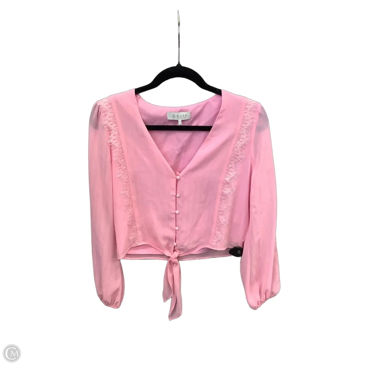 Top Long Sleeve By Wayf In Pink, Size: Xs