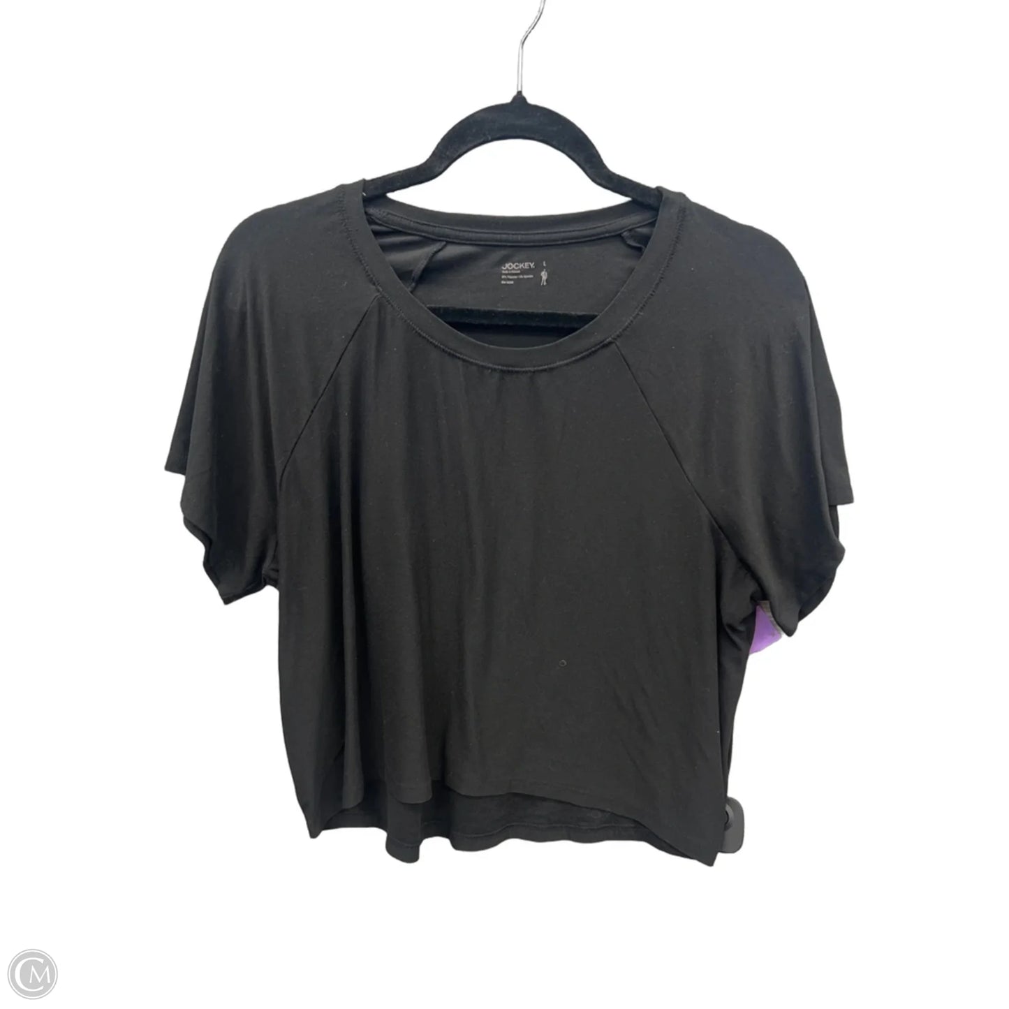 Athletic Top Short Sleeve By Jockey In Black, Size: L