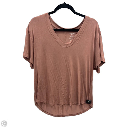 Top Short Sleeve By American Eagle In Pink, Size: L
