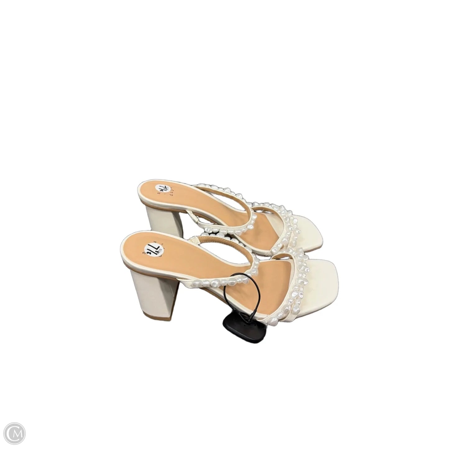 Sandals Heels Block By A New Day In White, Size: 7.5