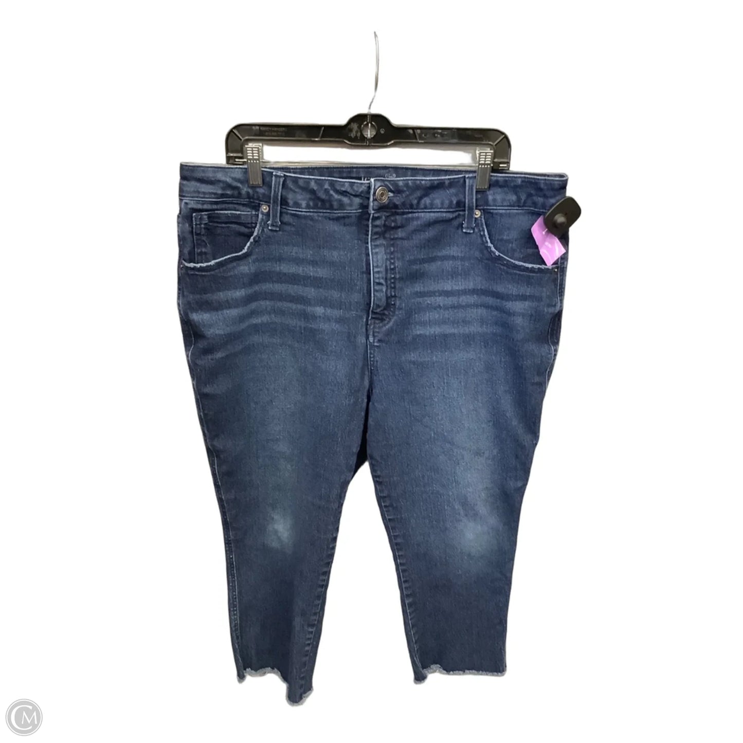 Jeans Cropped By Terra & Sky In Blue Denim, Size: 18
